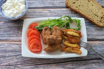 Traditional Turkish food; Turkish meatball, Turkish name; ( Meatballs on female legs )