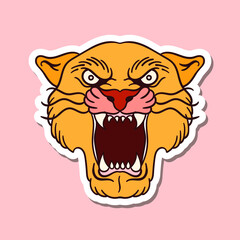 hand drawn tiger big cat doodle illustration for stickers etc © skizophobia