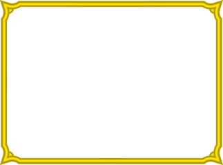 Obraz premium Vector white empty background with golden yellow border frame in classical style. Rectangular banner or label design