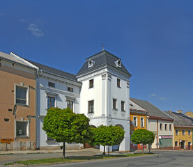 The main square and House Pod Podloubim (Under Arcades), Zabreh na Morave - Czech Republic