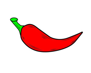 Red Hot Chili Pepper. Hot chili pepper vector icon. 