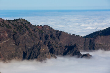 Spring sunset in Caldera De Taburiente Nature Park, La Palma Island, Canary Islands, Spain