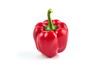 Red ripe bell peppers, isolated on white background.