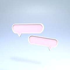 Chat or dialogue sign. Conversation symbol. 3d rendering.