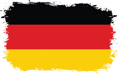 flag of Germany on brush painted grunge banner - vector illustration