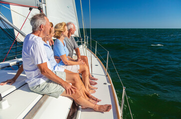 Freedom in retirement for American seniors on yacht