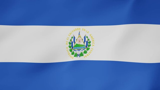 Bandera animada, El Salvador. 4K