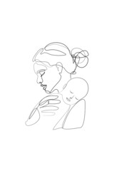 Mother Holding a Baby Print, Printable Nursery Line Art, Mother and Baby Wall Line Art, Minimal Line Art, Mother and Child Line Drawing	