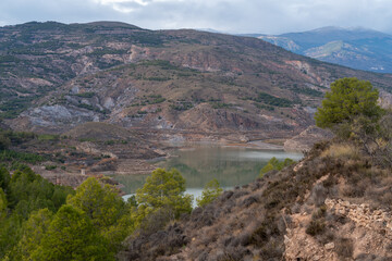 Fototapeta na wymiar Beninar reservoir in the south of Spain