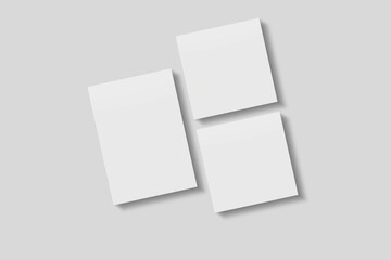 Blank paper for mockup. 3D Render.	
