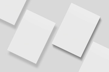 Blank paper for mockup. 3D Render.	
