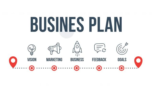 Business strategy concept. Infographic design. Chart with animated icons.