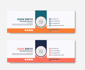 Colorful email signatures design template vector