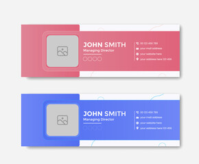 Email signature template or email footer and personal facebook cover