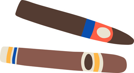 Cuban Cigars Cartoon Illustration