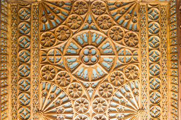 Obraz premium Portugal, Porto, Carved ceiling inÊLivrariaÊLello