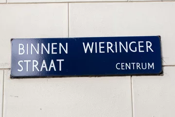 Deurstickers Street Sign Binnen Wieringerstraat At Amsterdam The Netherlands 8-2-2022 © Robertvt