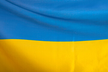 National flag of Ukraine fabric textile background