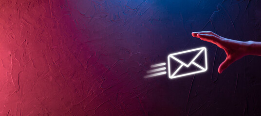 Email marketing and newsletter concept.Contact us by newsletter email and protect your personal...