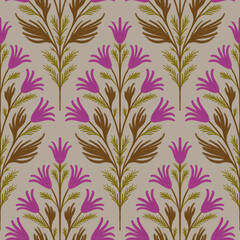 floral folk damask seamless pattern