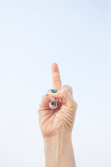 communication symbol with human hand and finger.