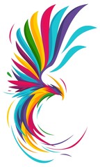 Colorful style phoenix vector character illustration