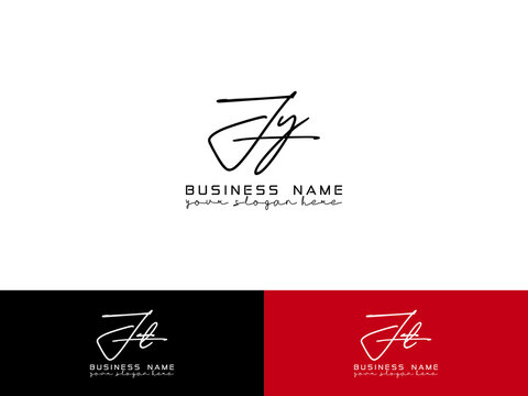JY Logo Letter Design, Stylish Jy or yj Signature Letter Logo For Business
