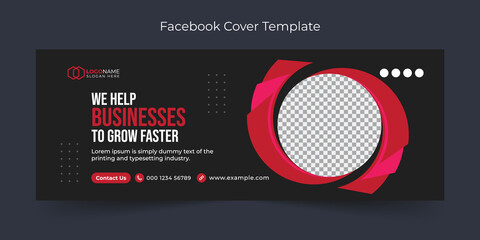 Corporate and digital business marketing facebook cover template - obrazy, fototapety, plakaty