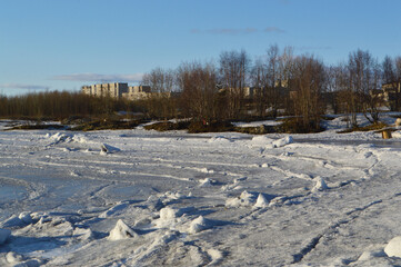 Coast of the White Sea in March 2022 