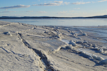 Coast of the White Sea in March 2022 