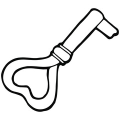 hand drawn metal key in doodle style