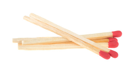 pile of wooden matches isolated on white background
