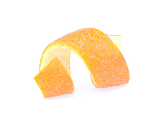 orange skin spiral isolated on white background