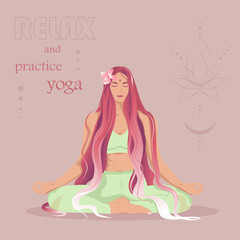 Poster for yoga center in green costume