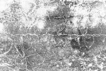 Dark grunge textured antique concrete wall surface with crack lines for background