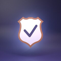 Shield icon. Protection concept. 3d rendering illustration.