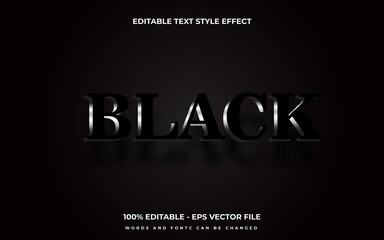 3d editable black text effect template with abstract style