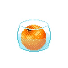 Orange juice pixel art. Vector illustration.