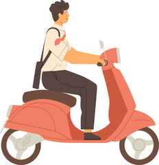 Man Scooter Rider Cartoon Illustration © Good Studio
