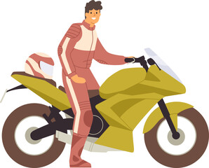 Motorcycle Cartoon Illustration