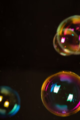 bubbles on black background