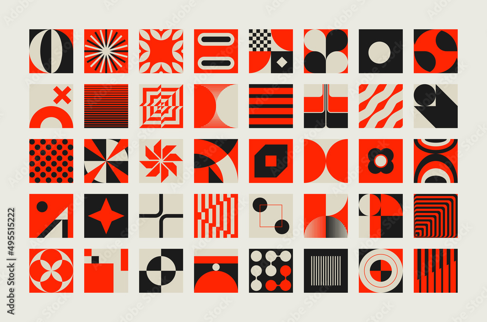 Aufkleber modern vector graphics collection of various geometric shapes and abstract forms