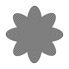 Abstract circle striped lines op art pattern. 3D illusion effect.