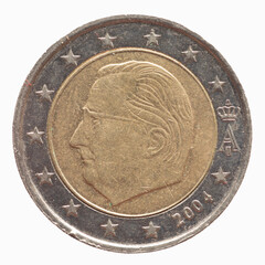 Belgium - circa 2004: a 2 Euro coin of Belgium with a portrait of King Albert II of Belgium