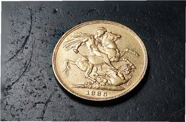 Britische Full sovereign Münze aus dem Jahr 1886 