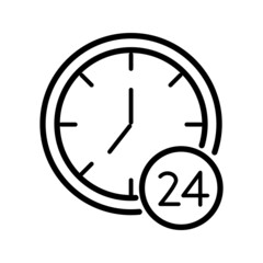 Editable vector graphics. Time and clock icons set, timer, speed, alarm, recovery, management. Time management.Clock with thin lines symbols for the Internet and mobile phone on a white background.
