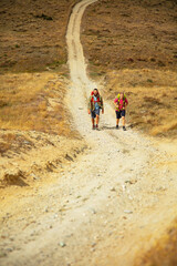 New Zealand adventure couple hiking near Queenstown Otago