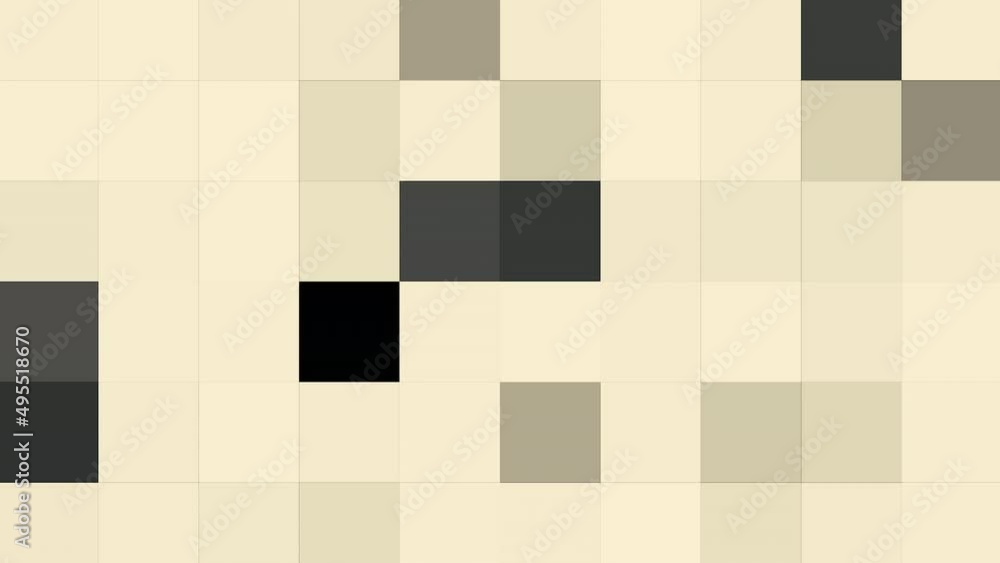 Poster background of colored pixel squares. motion. square background in retro pixel style. colored squares