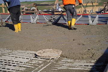 Concrete work on the Benkendorfer Bachtal bridge in Saxony-Anhalt, Germany