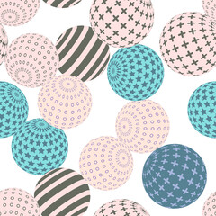 Retro 3d illustration of abstract balls, great design for any purpose. Modern poster for cover design. Vector seamless technology background. Background wall design.